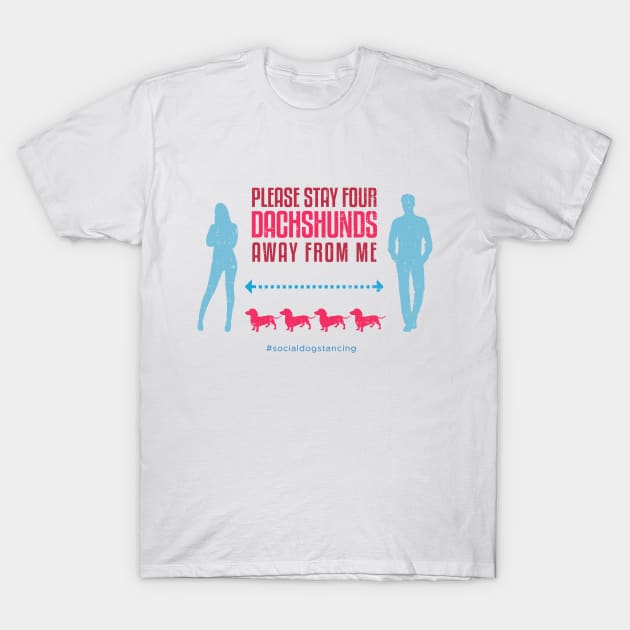 Dachshund Social Distancing Guide T-Shirt by Rumble Dog Tees